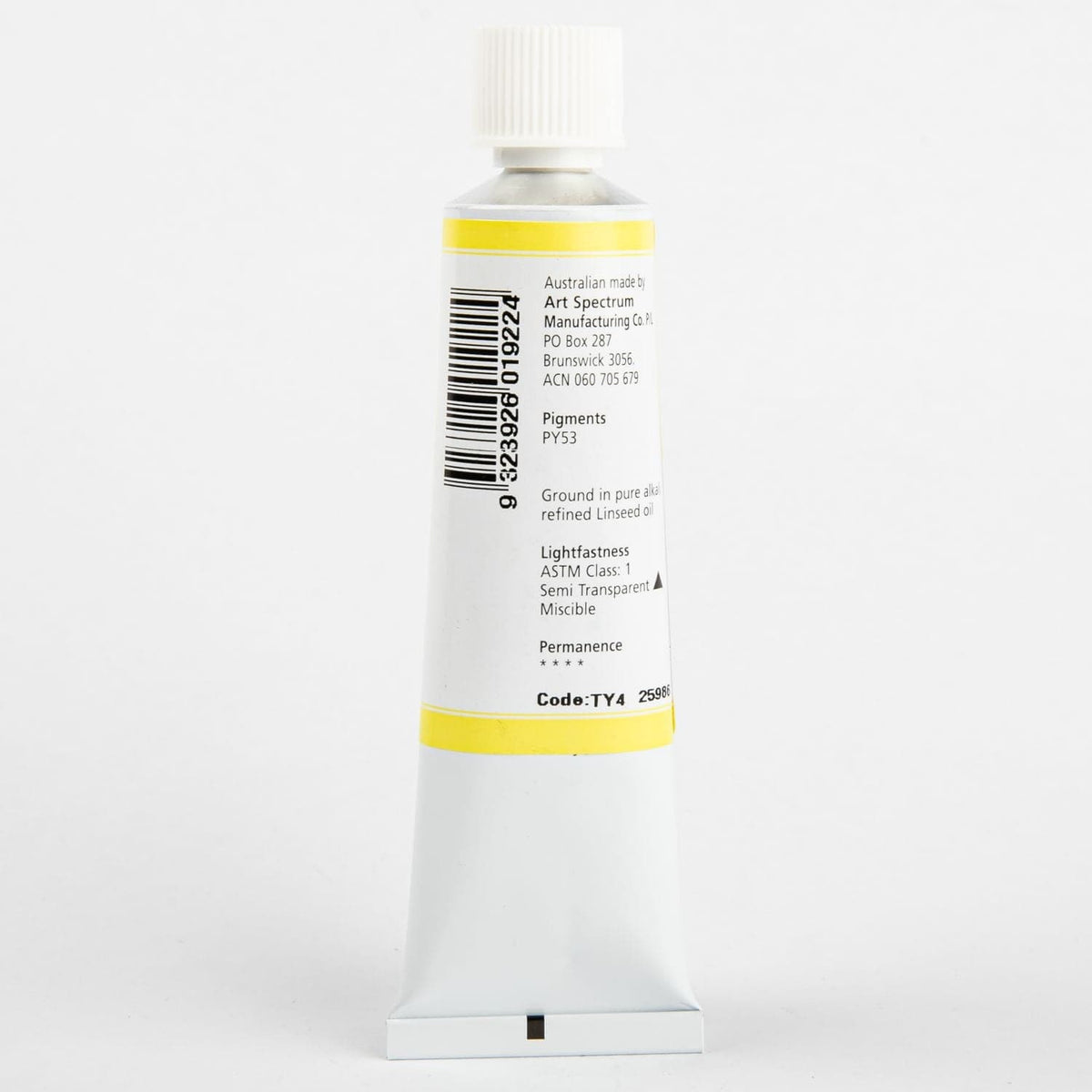 White Smoke Art Spectrum Oil Paint 40mL Titanium Yellow S2 Oil Paints