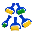 Medium Blue Tim & Tess Patterned Foam Rollers Set (5 Pieces) Kids Paint Brushes