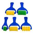 Medium Blue Tim & Tess Patterned Foam Rollers Set (5 Pieces) Kids Paint Brushes