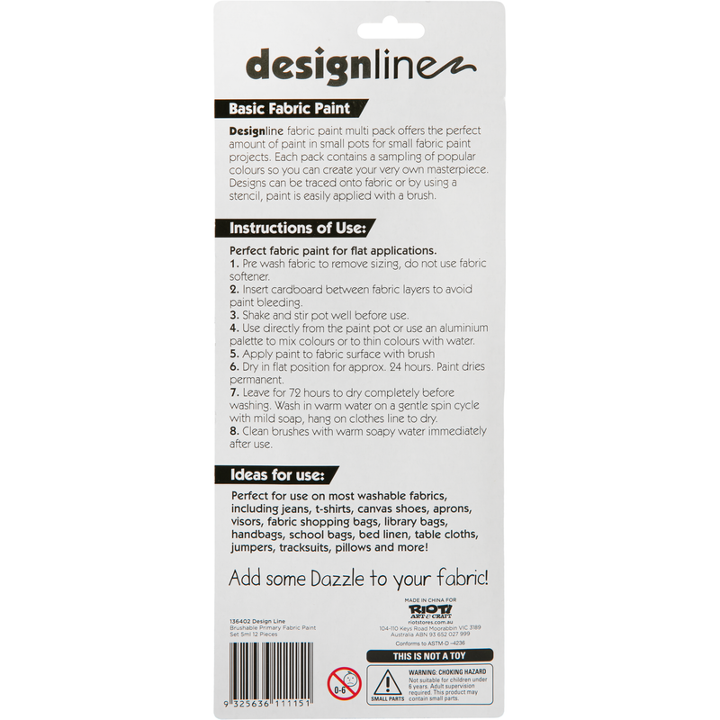 Light Gray Design Line Permanent Brushable Fabric Paint (12 Pack) Fabric Paints And Dyes