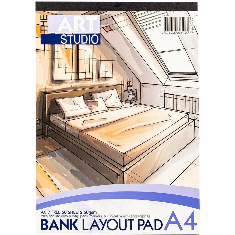 Bisque The Art Studio A4 Bank Layout 50gsm Pad 50 Sheets Pads