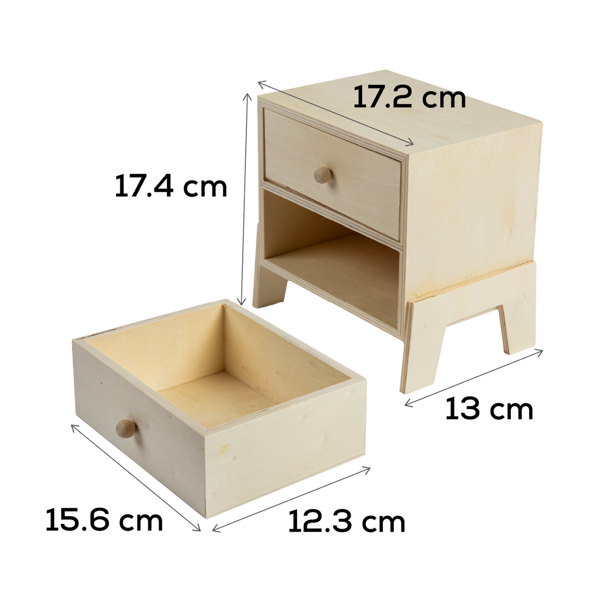 Gray Urban Crafter 2 Drawer Free-standing Chest 18.5x12.5x17.5cm All Woodcraft