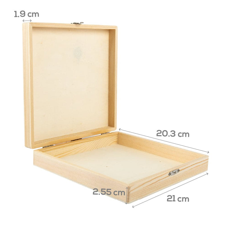 Wheat Urban Crafter Pine and Plywood Box with Latch 21x20x4.5cm Boxes
