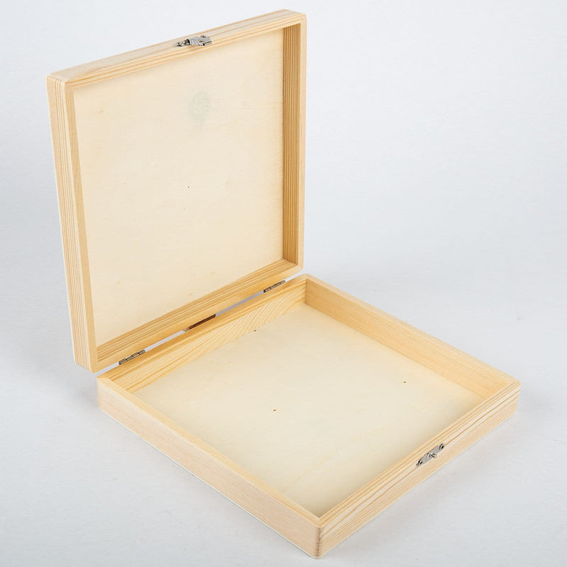 Light Gray Urban Crafter Pine and Plywood Box with Latch 21x20x4.5cm Boxes