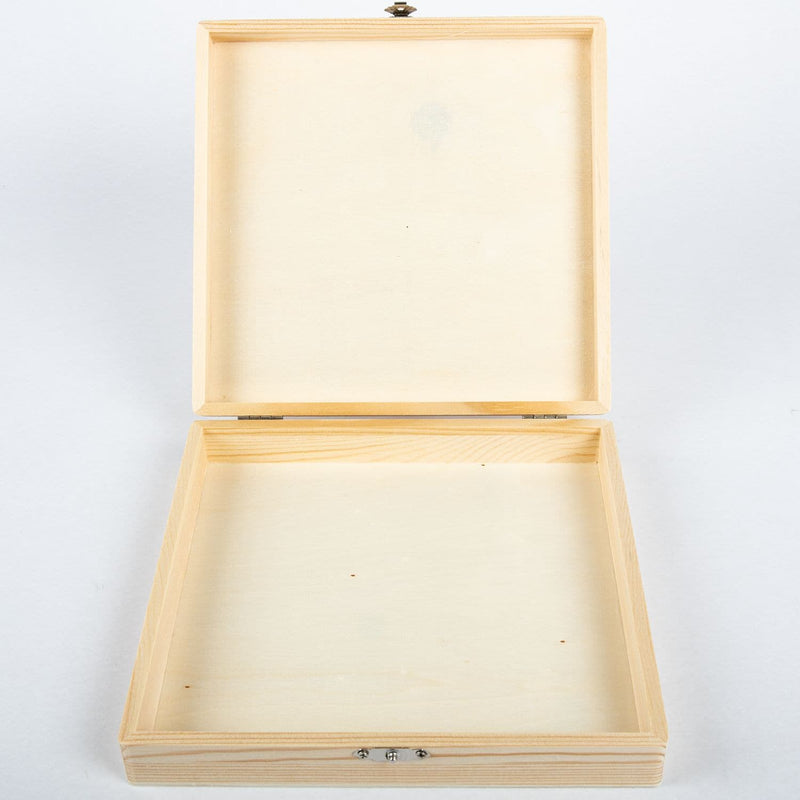 Antique White Urban Crafter Pine and Plywood Box with Latch 21x20x4.5cm Boxes