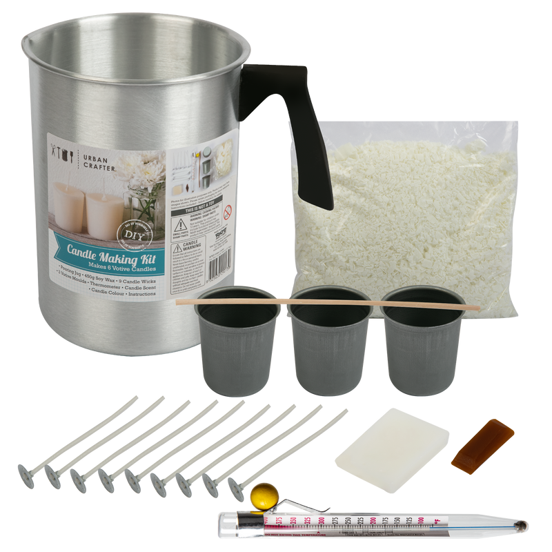 Gray Urban Crafter Soy Wax Candle Making Kit (19 Pieces) Candle Wax
