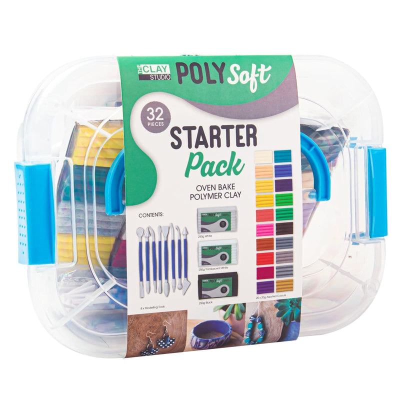 Medium Sea Green The Clay Studio Soft Polymer Clay Starter Pack (32 Pieces) Polymer Clay (Oven Bake)