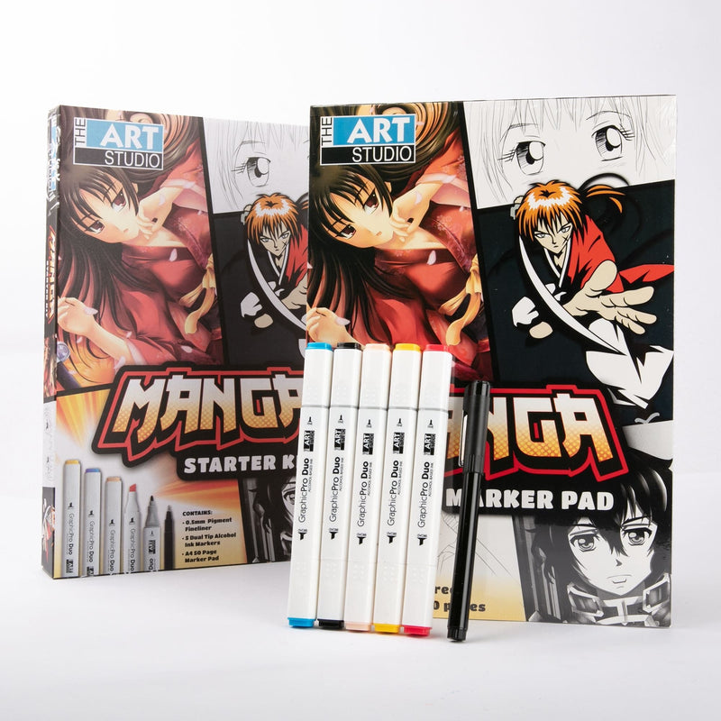 Black Art Studio Manga Art Set Pens and Markers