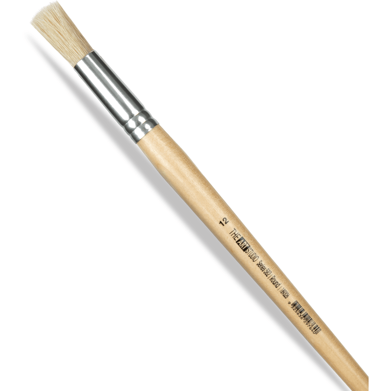 Tan Art Studio Bristle Brush Series 582 Round Size 12 Paint Brushes