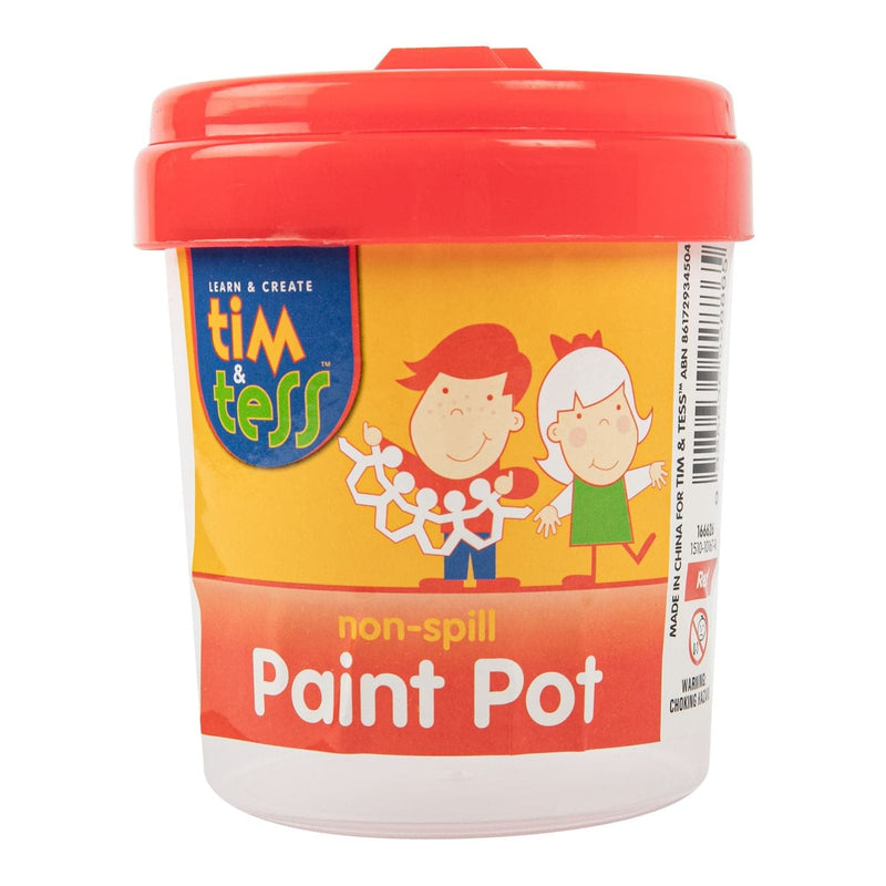 Coral Tim & Tess Non Spill Paint Pot Red Kids Painting Acccessories