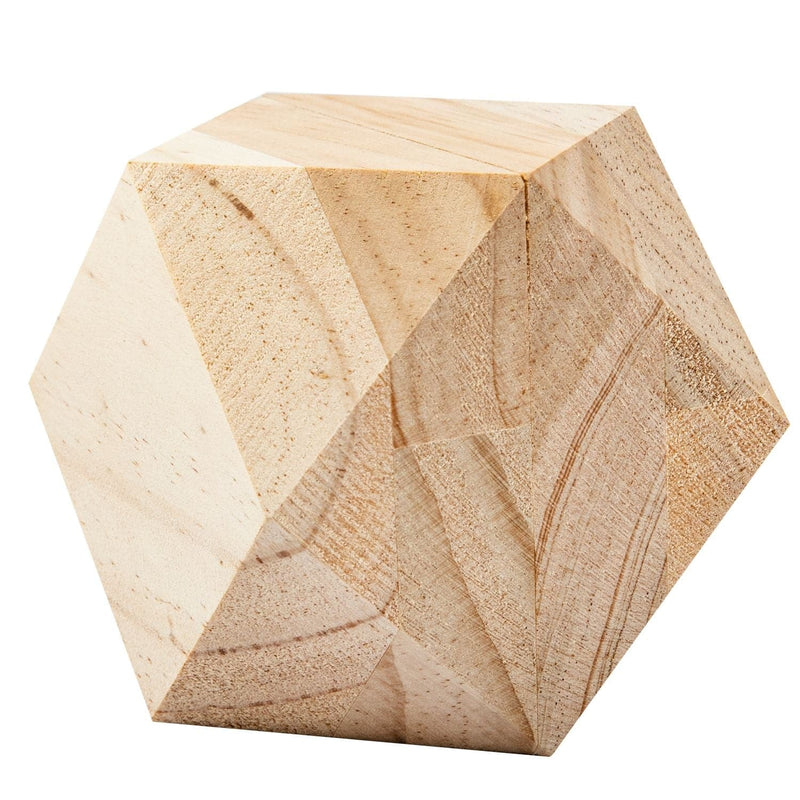 Tan Geometric Shaped Wooden Ball 8cm by 8cm Wood Crafts