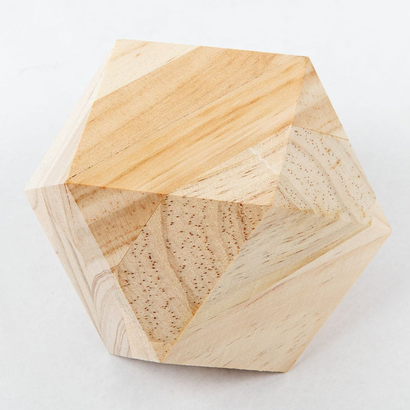 Light Gray Geometric Shaped Wooden Ball 8cm by 8cm Wood Crafts