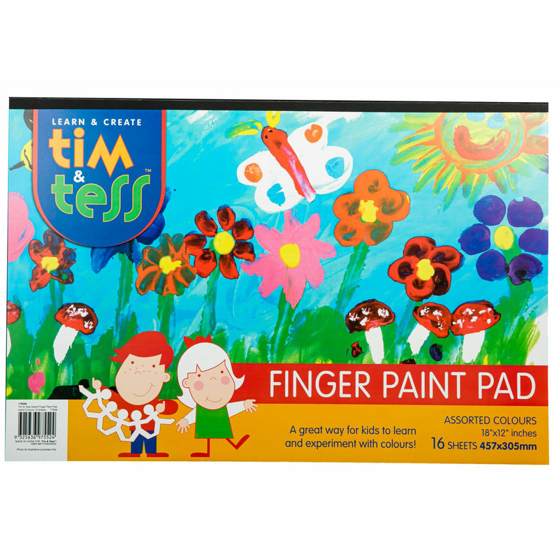 Dark Cyan Tim & Tess Finger Paint Pad 30cm x 45cm 16 Colour Sheets Kids Paper and Pads