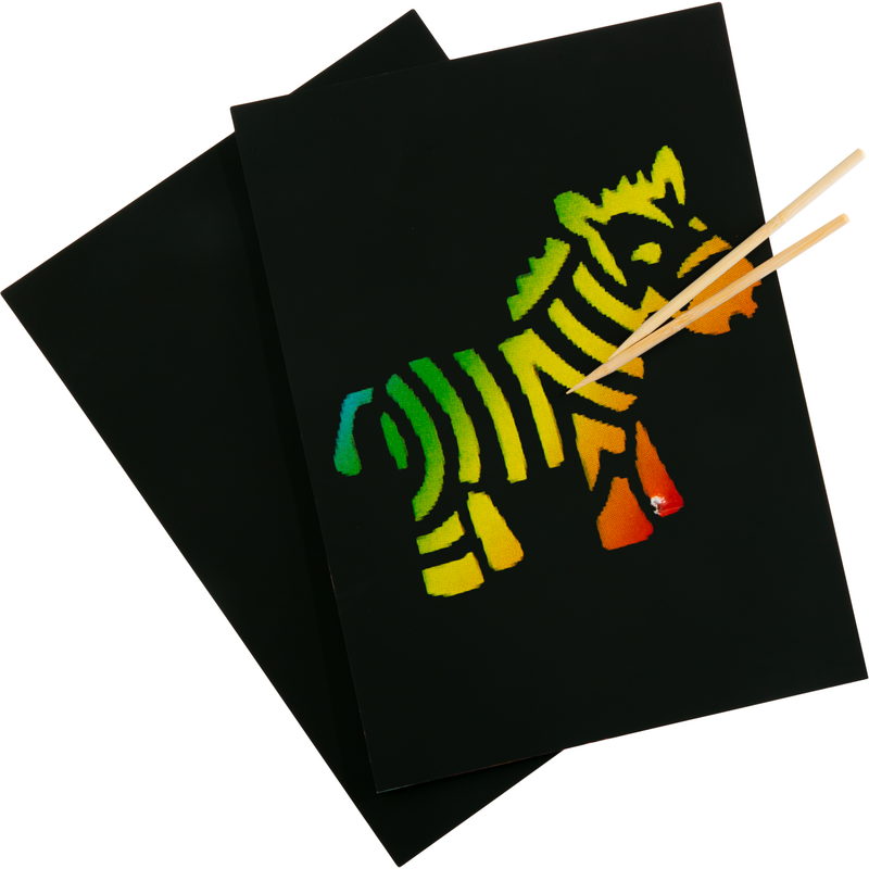 Black Teacher's Choice A4 Scratch Art Sheets Rainbow 10 Pieces Kids Craft Basics