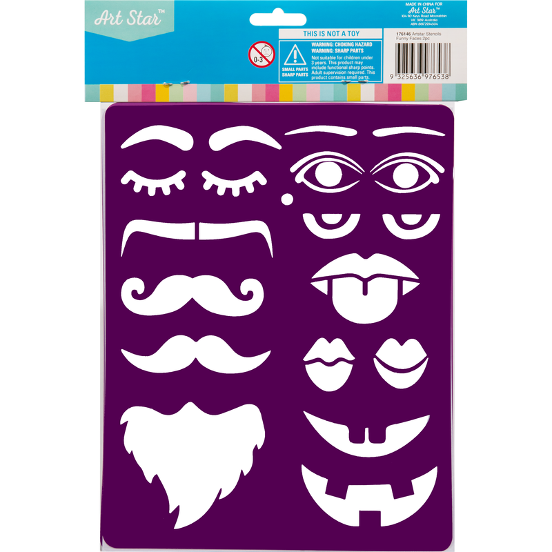 Midnight Blue Art Star Stencils Funny Faces (2 Pack) Stencils and Templates
