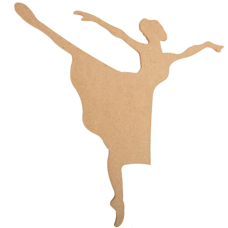 Tan MDF Ballerina Shape 25 x 24cm Wood Crafts