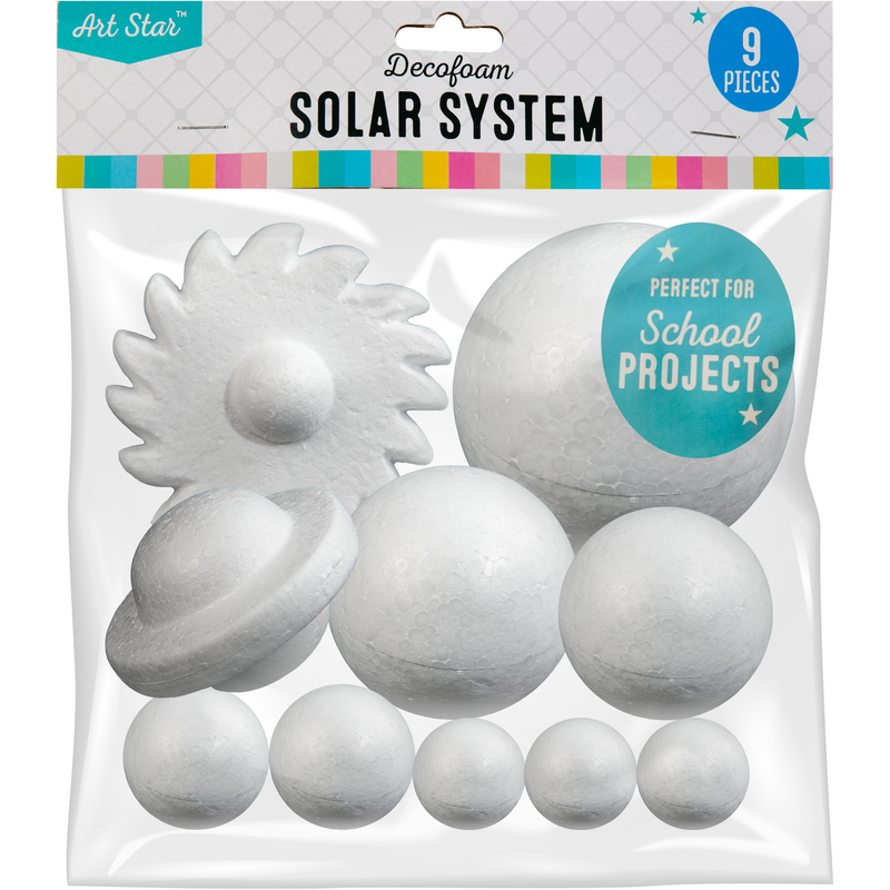 Light Gray Art Star Decofoam Solar System (9 Pieces) Polystyrene