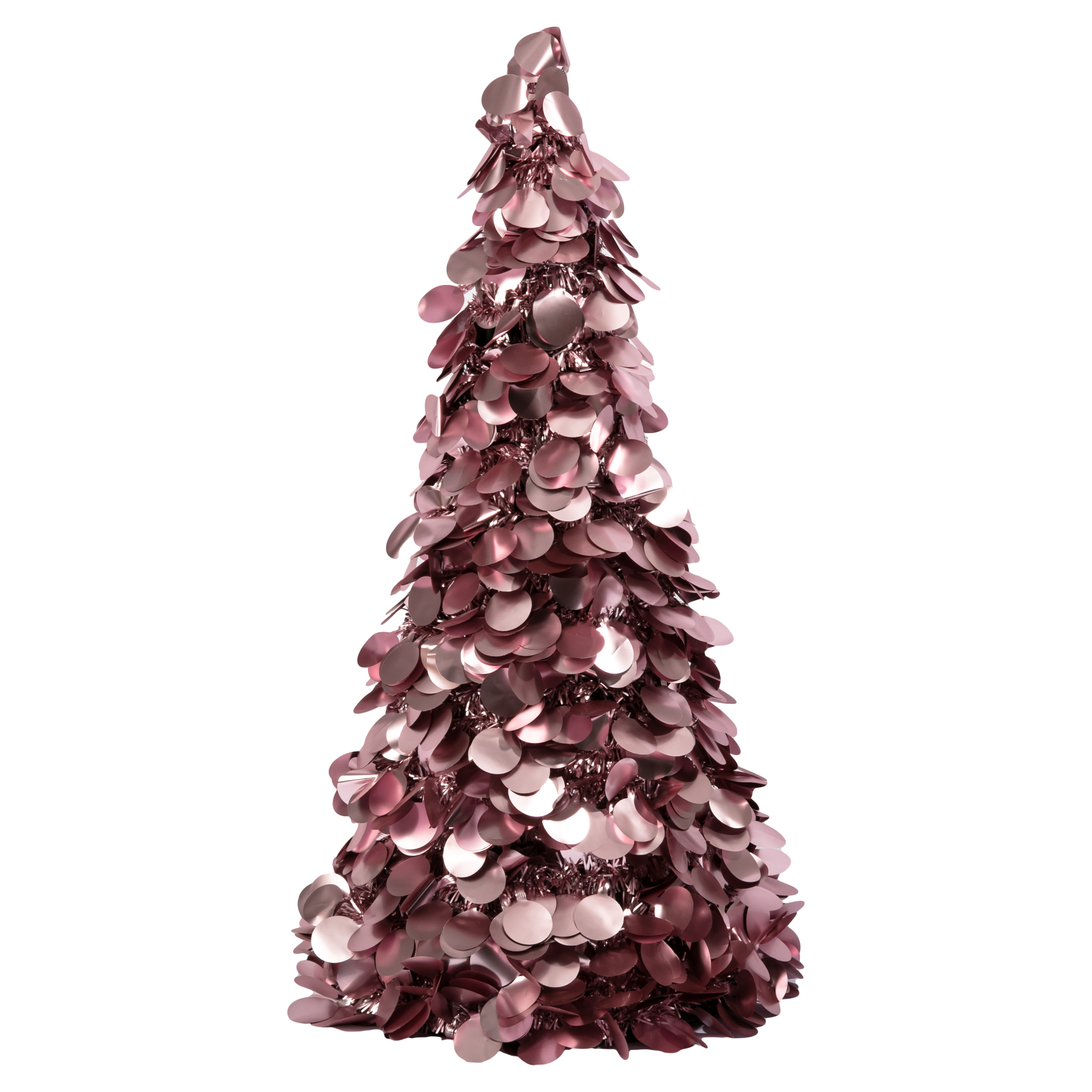Christmas Rose Gold Tinsel Table Tree 48cm