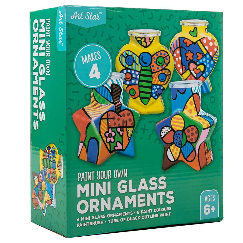 Sea Green Art Star Paint Your Own Mini Glass Ornaments Kids Craft Kits