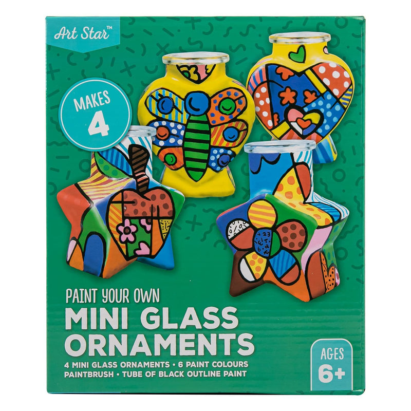Dark Khaki Art Star Paint Your Own Mini Glass Ornaments Kids Craft Kits