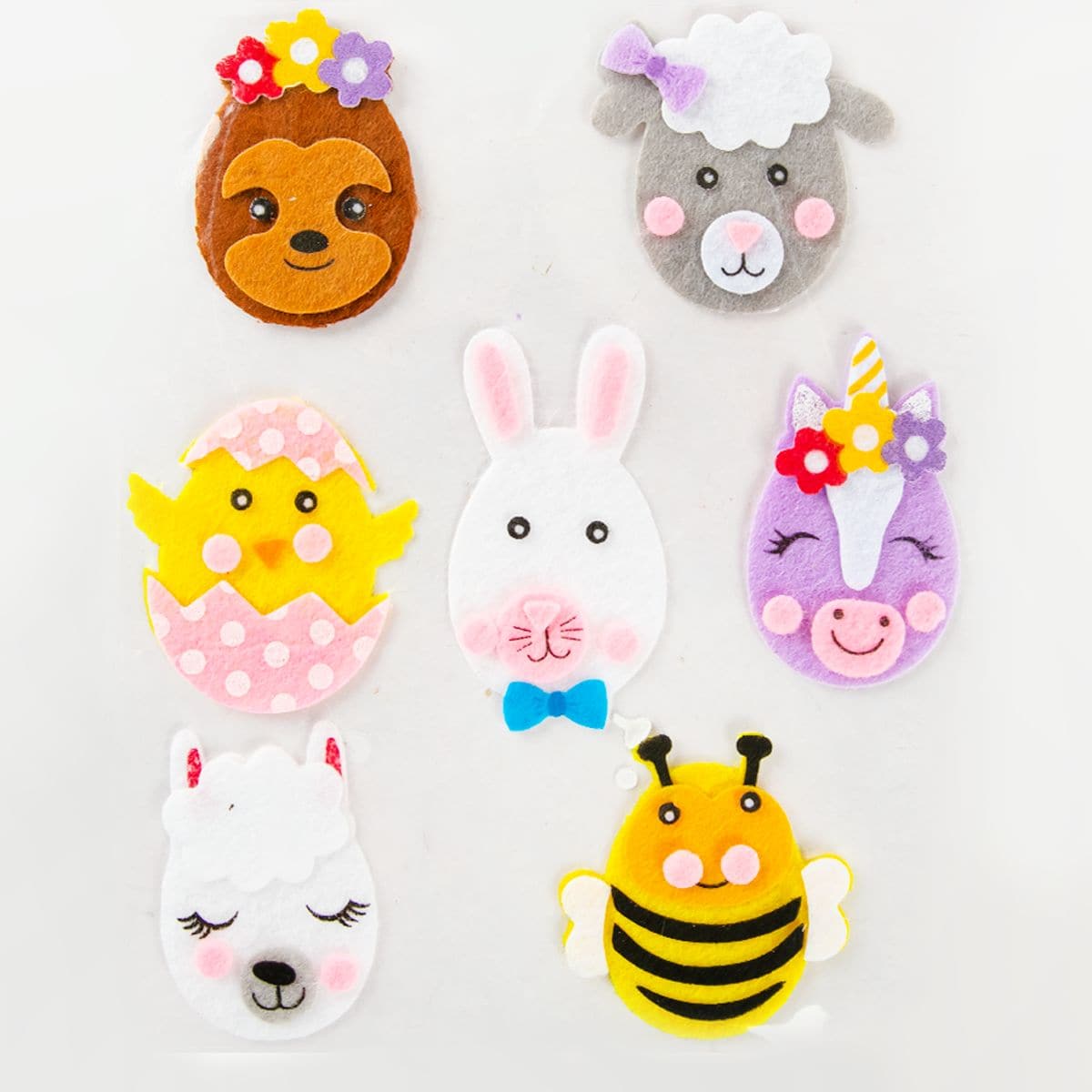 Art Star Easter Felt Animal Stickers 7pc