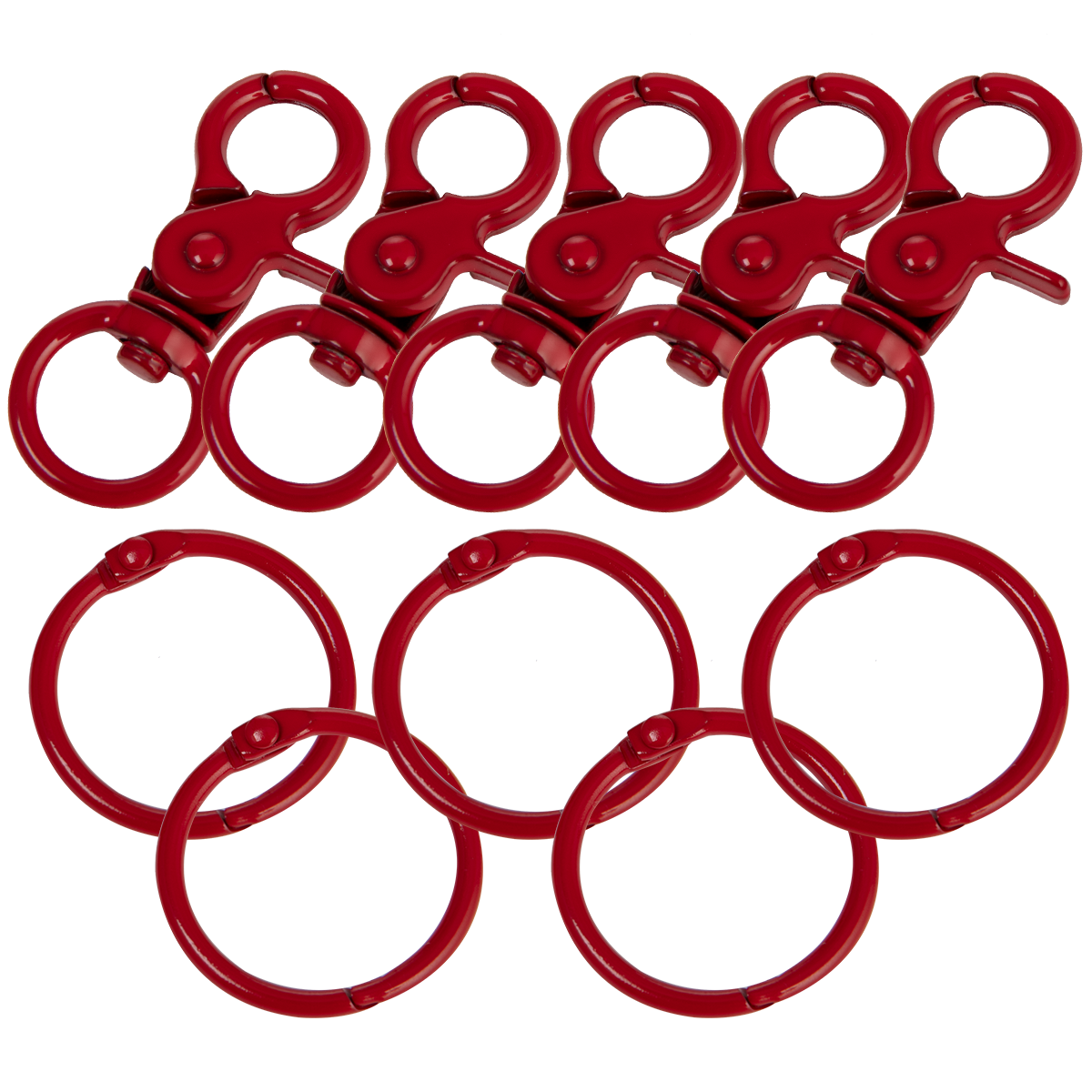 LBB Resin Accessory Lobster Clasp Keyring With Hook 5 pack Red