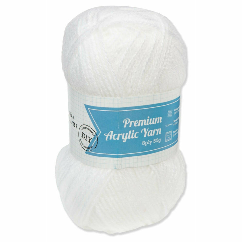 Light Gray Urban Crafter 100% Premium Acrylic Yarn-White, 8 Ply 50g Knitting and Crochet Yarn