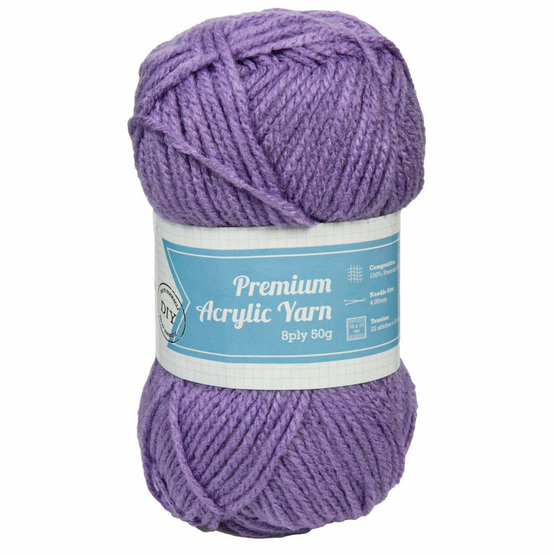 Slate Gray Urban Crafter 100% Premium Acrylic Yarn-Purple, 8 Ply, 50g Knitting and Crochet Yarn