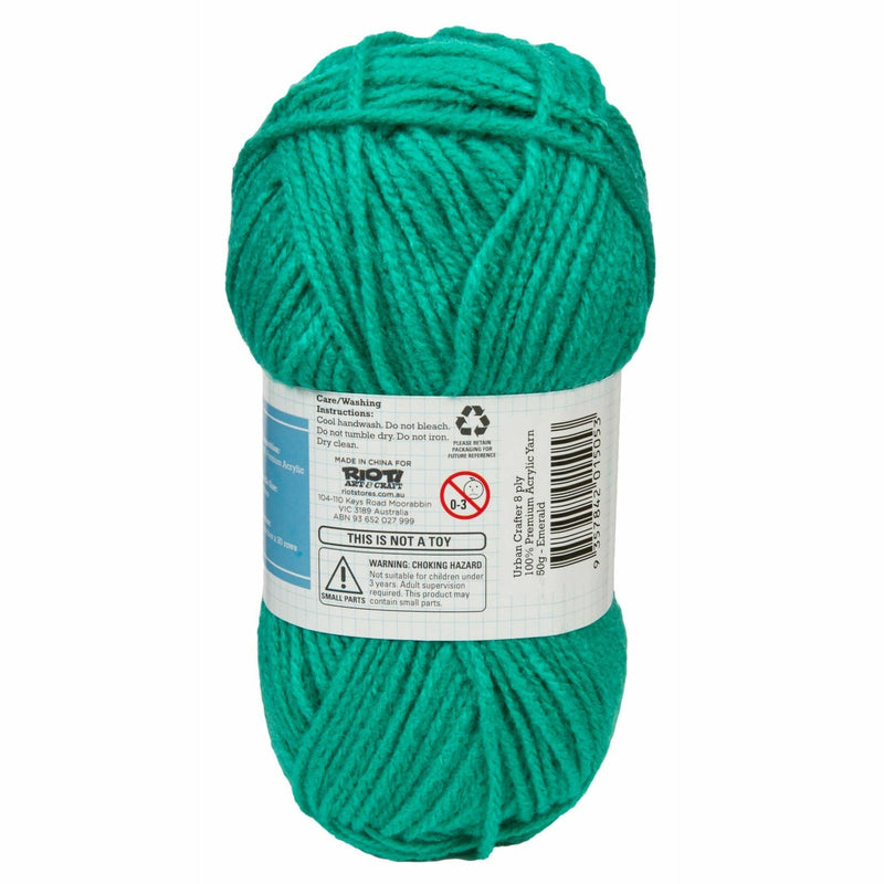 Dark Cyan Urban Crafter 100% Premium Acrylic Yarn-Emerald, 8 Ply, 50g Knitting and Crochet Yarn