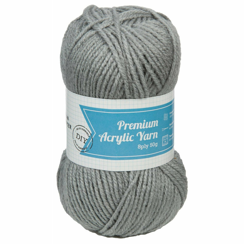 Light Slate Gray Urban Crafter 100% Premium Acrylic Yarn-Sleet, 8 Ply, 50g Knitting and Crochet Yarn