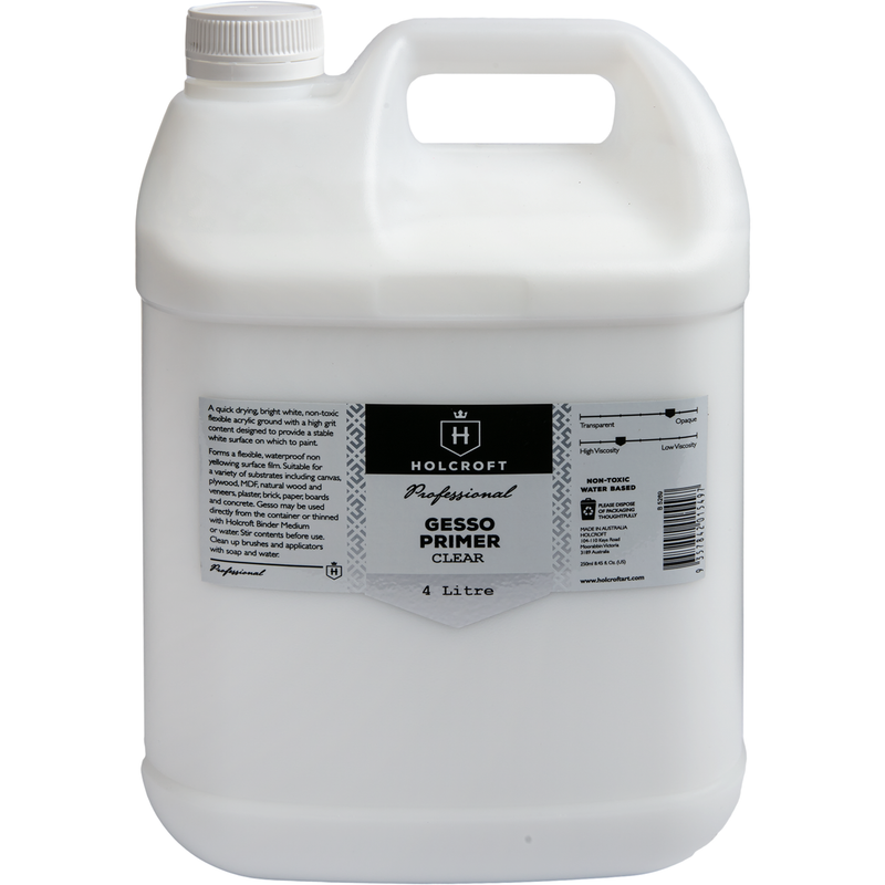 Gray Holcroft  Professional Acrylic Clear Gesso 4 Litre Acrylic Paints