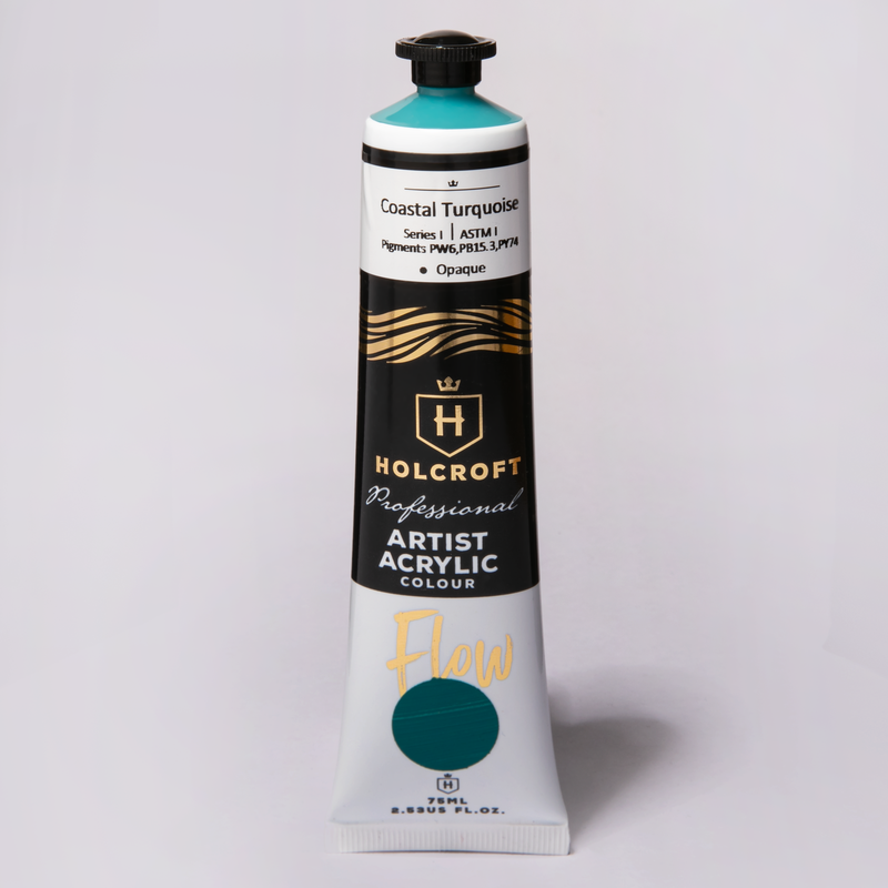 Light Gray Holcroft Professional Acrylic Flow Paint 75ml Coastal Turquoise Series 1 Acrylic Paints