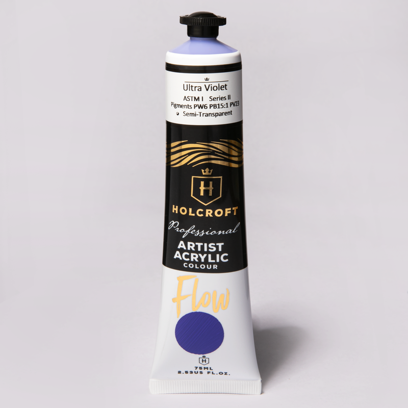 Light Gray Holcroft Professional Acrylic Flow Paint 75ml Ultra Violet Series 2 Acrylic Paints