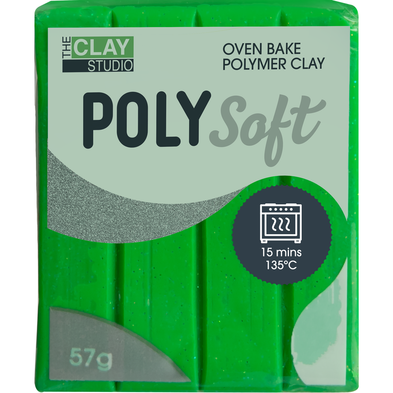 Sea Green The Clay Studio Polymer Clay Lime Green Glitter 57g Polymer Clay (Oven Bake)