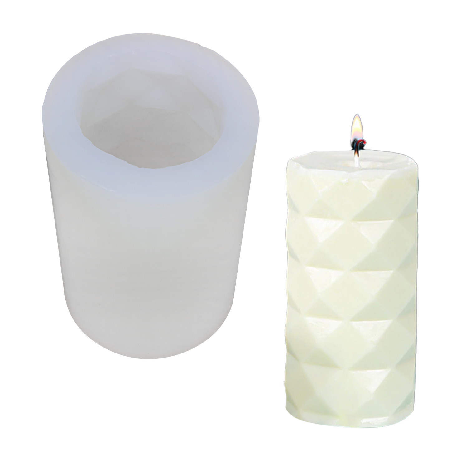 Urban Crafter Rhombus Cylinder Candle Mould 81x123mm