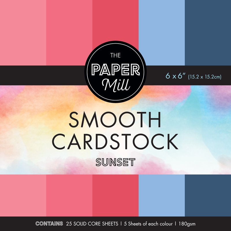 Dark Slate Gray The Paper Mill Coloured Core Smooth Cardstock 180gsm 15x15cm (6 x 6") 25 Sheets Sunset Paper Craft