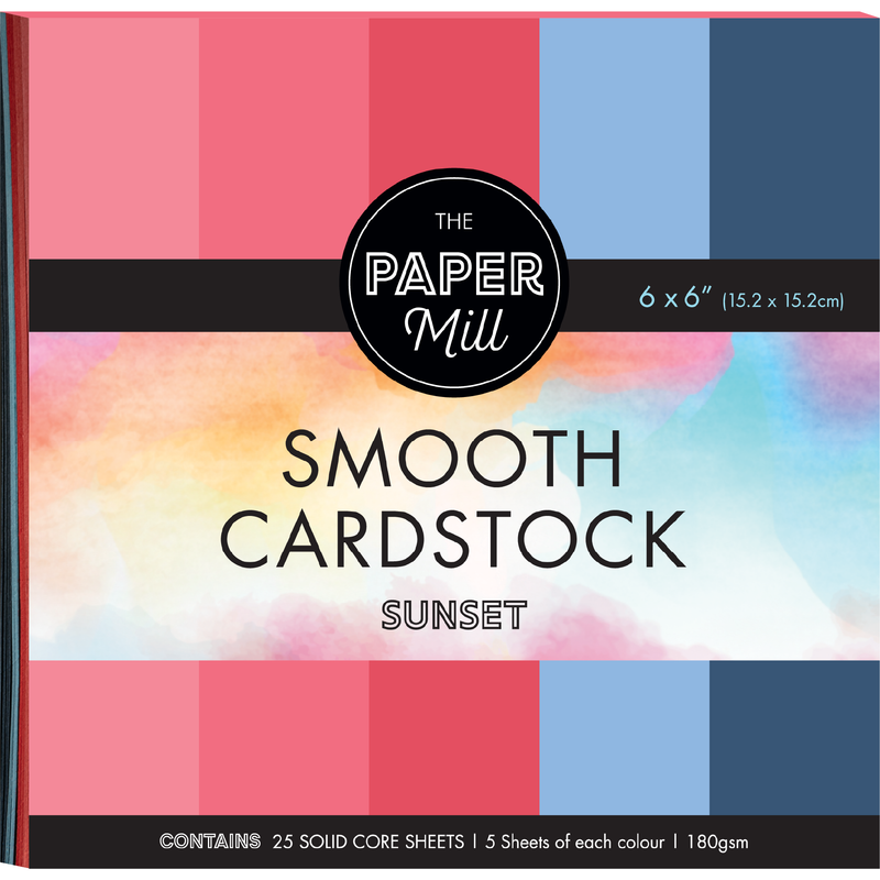 Dark Slate Gray The Paper Mill Coloured Core Smooth Cardstock 180gsm 15x15cm (6 x 6") 25 Sheets Sunset Paper Craft