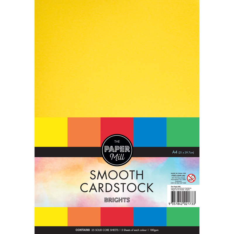 Dark Slate Gray The Paper Mill Coloured Core Smooth Cardstock 180gsm A4 25 Sheets Brights Paper Craft