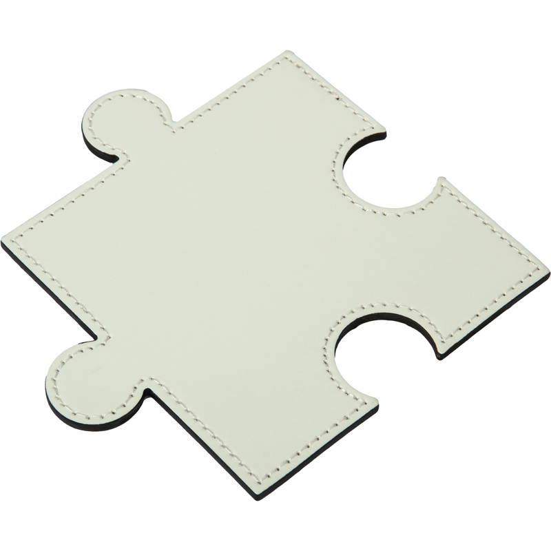 Light Gray Personalisable PU Puzzle Coaster (White 12 x 12cm) Craft Basics