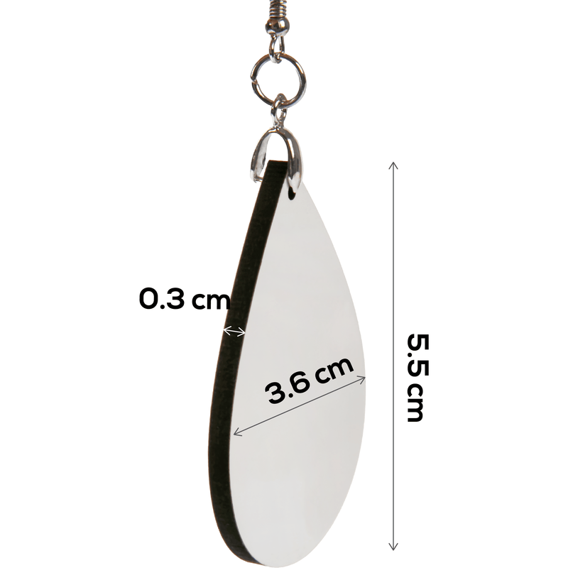 Light Gray Personalisable Hardboard Ear Ring Teardrop 3.7 x 5.5cm Craft Basics