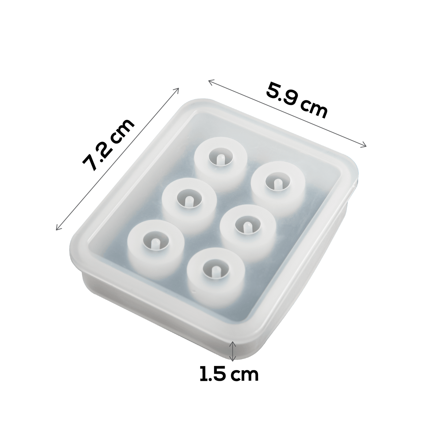 Light Gray Urban Crafter Silicone Mould Beads 7.2x5.9x1.5cm Resin Moulds