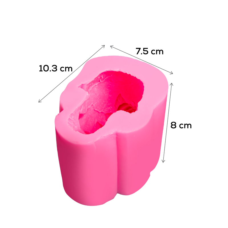 Hot Pink Urban Crafter 3D Rose Skull Mould Resin Craft