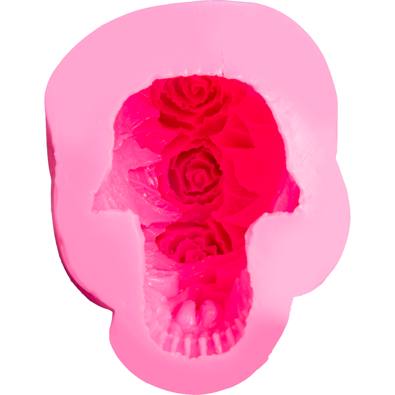 Light Pink Urban Crafter 3D Rose Skull Mould Resin Craft