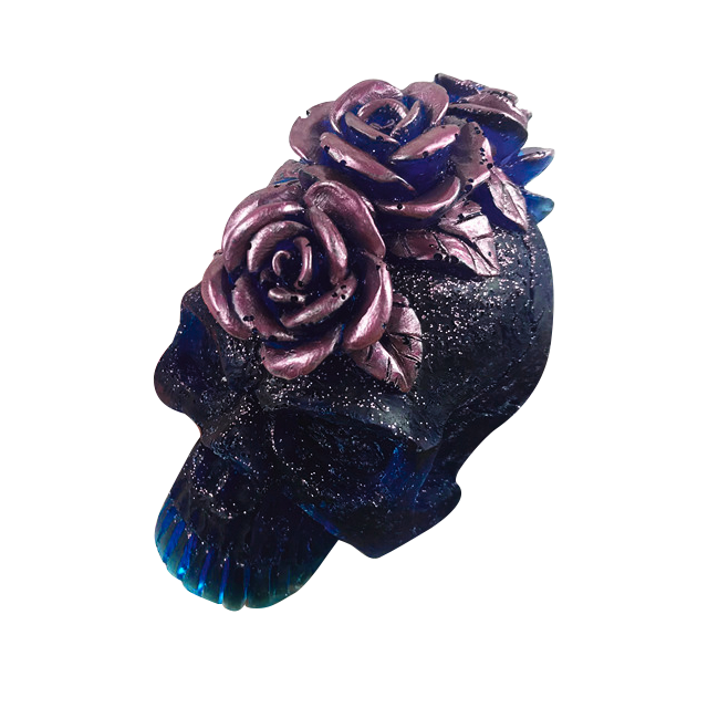Dark Slate Gray Urban Crafter 3D Rose Skull Mould Resin Craft