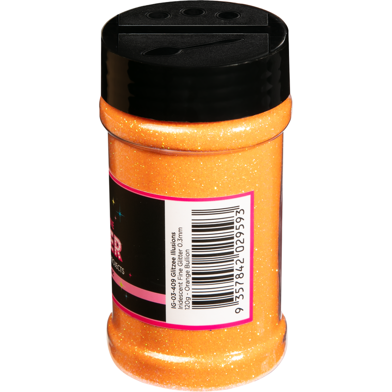 Sandy Brown Illusions Iridescent Fine Glitter 0.3mm-Orange Bullion (113g) Craft Basics