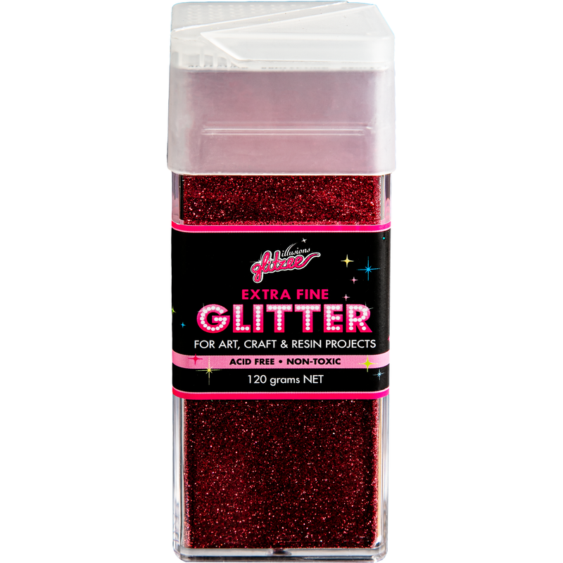 Light Pink Illusions Extra Fine Ordinary Glitter 0.2mm-Raspberry (120g) Craft Basics