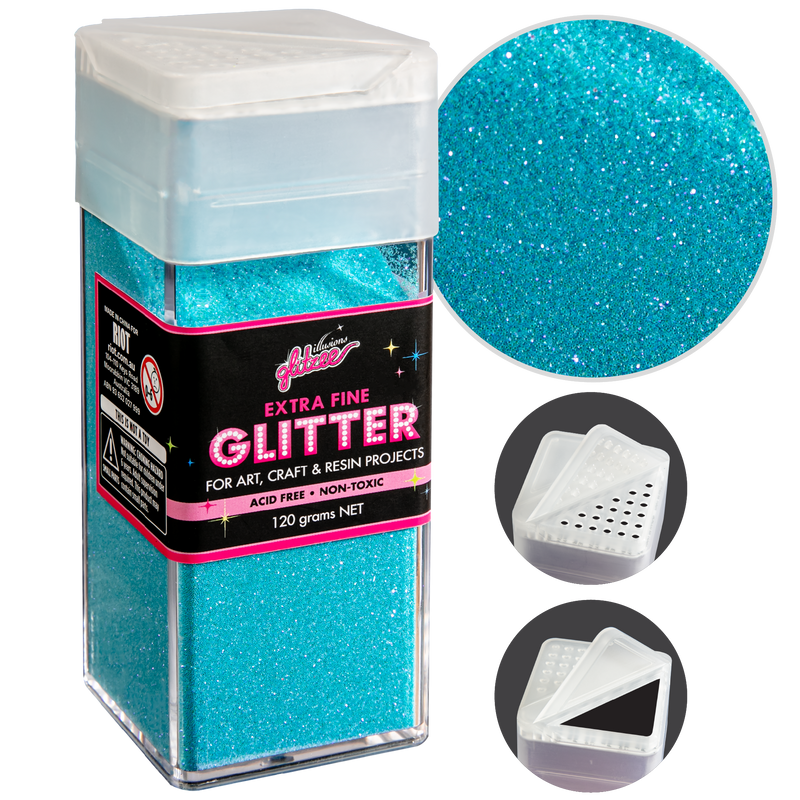 Thistle Illusions Extra Fine Ordinary Glitter 0.2mm-Light Blue (120g) Craft Basics