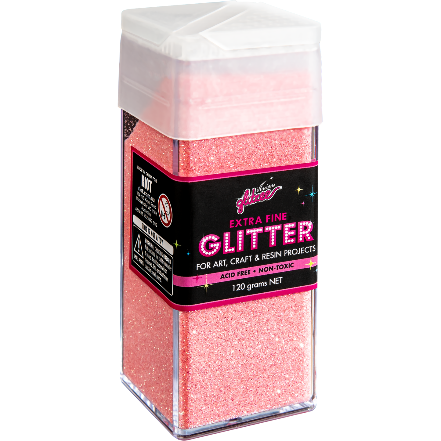 Pink Illusions Extra Fine Ordinary Glitter 0.2mm-Pink (120g) Glitter