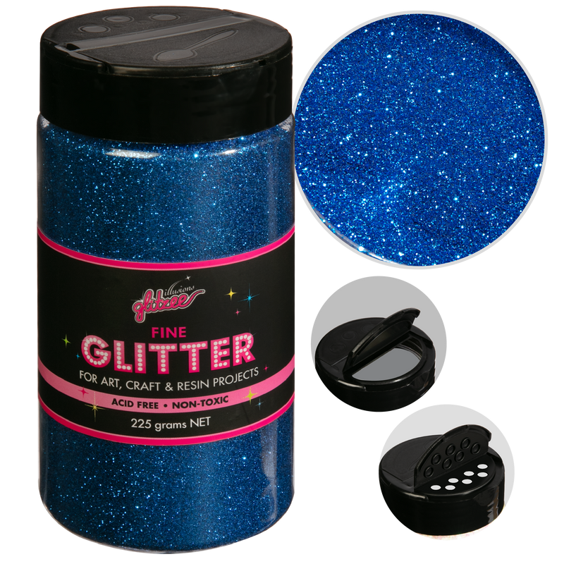 Black Illusions Fine Ordinary Glitter 0.2mm-Marine (240g) Craft Basics