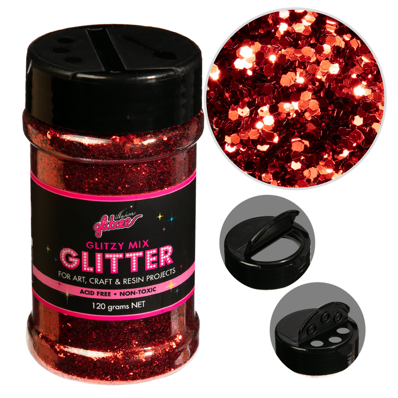 Light Coral Illusions Glitzy Mix Specialty Glitter-Cherry (113g) Craft Basics